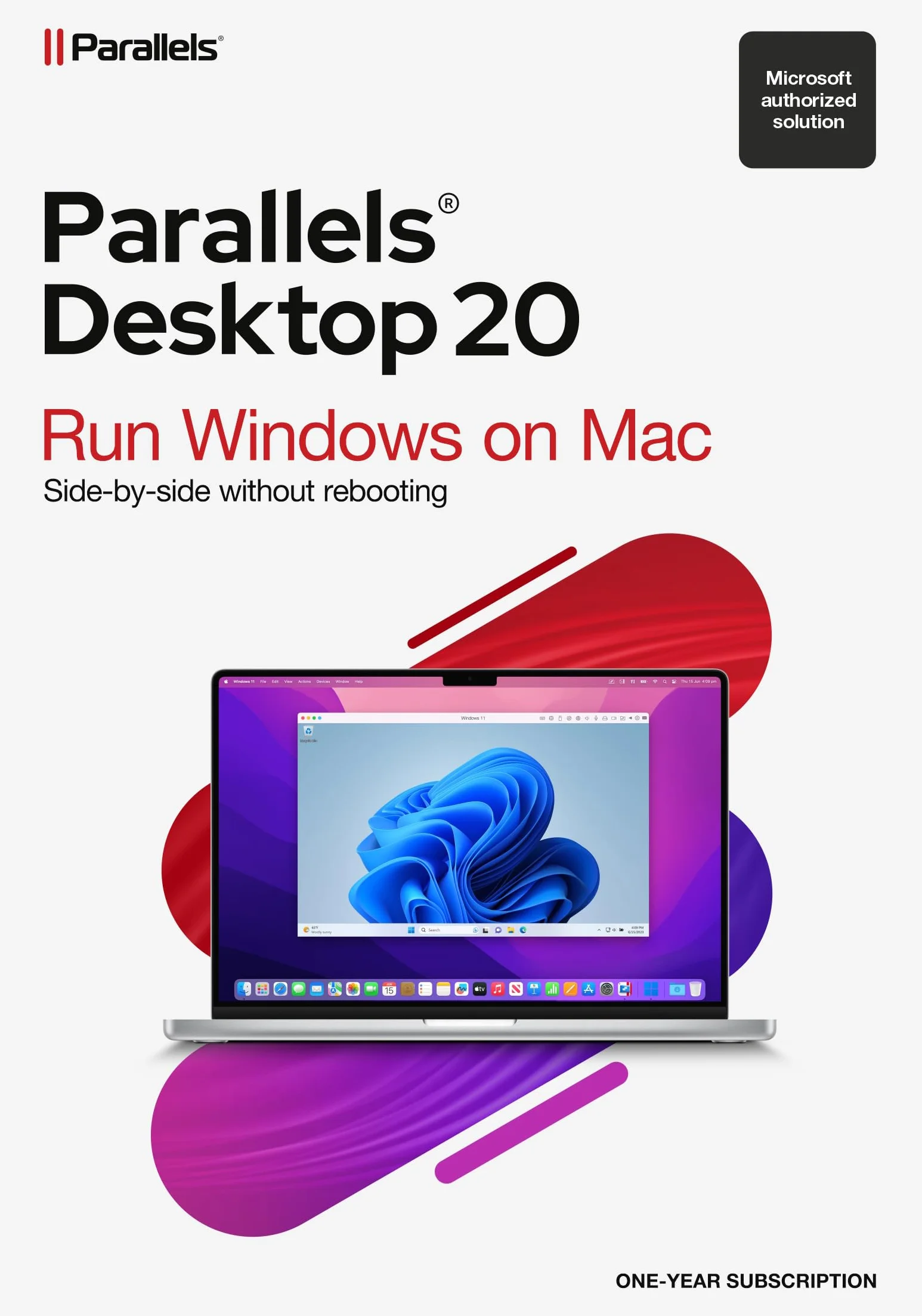 Parallels Desktop 20 | Logiciel de machine virtuelle pour exécuter Win sur Mac | 1 An | 1 Appareil | Mac | Box