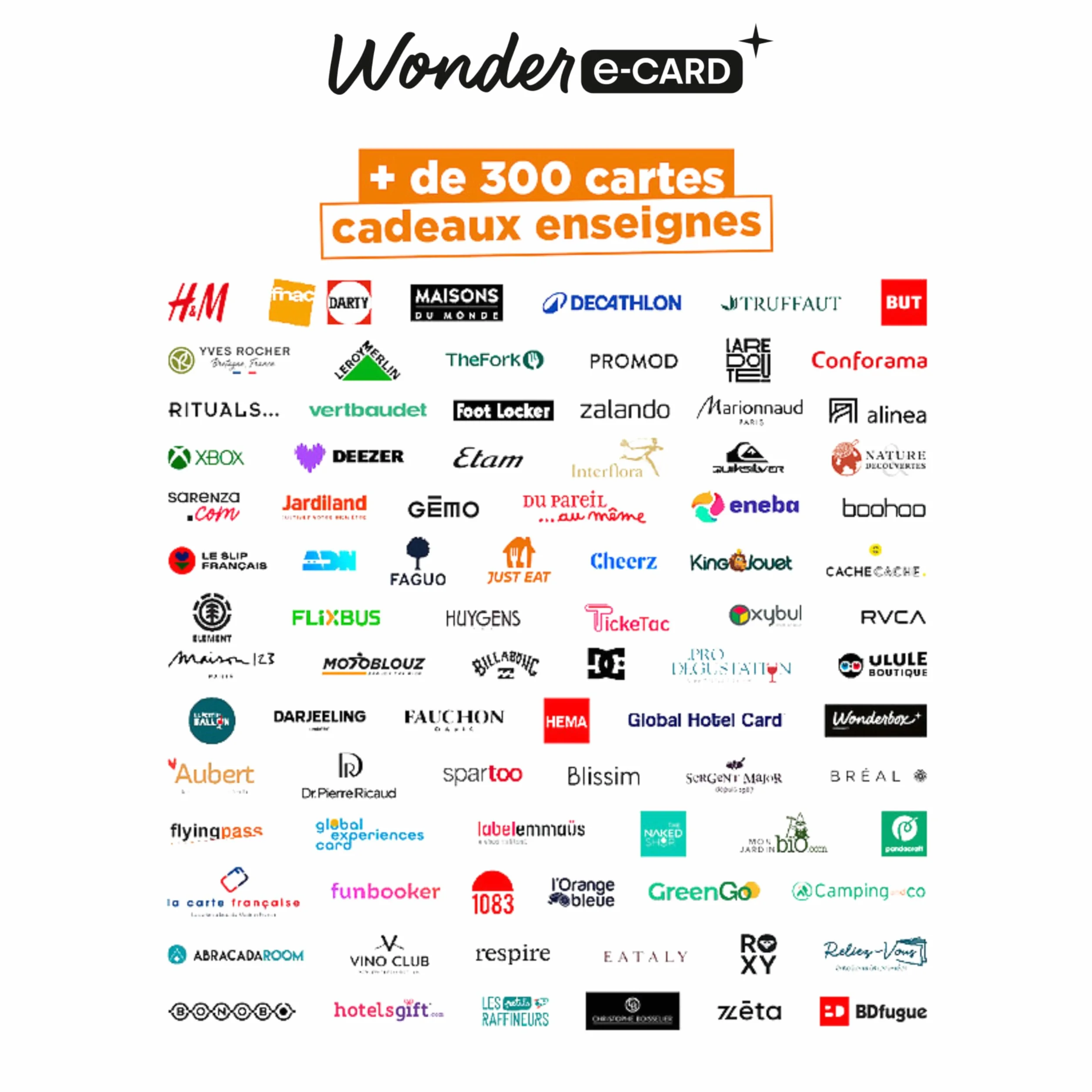 Carte Cadeau Générique Wonder E-card 50 EUR +300 Enseignes Fnac IKEA Sephora