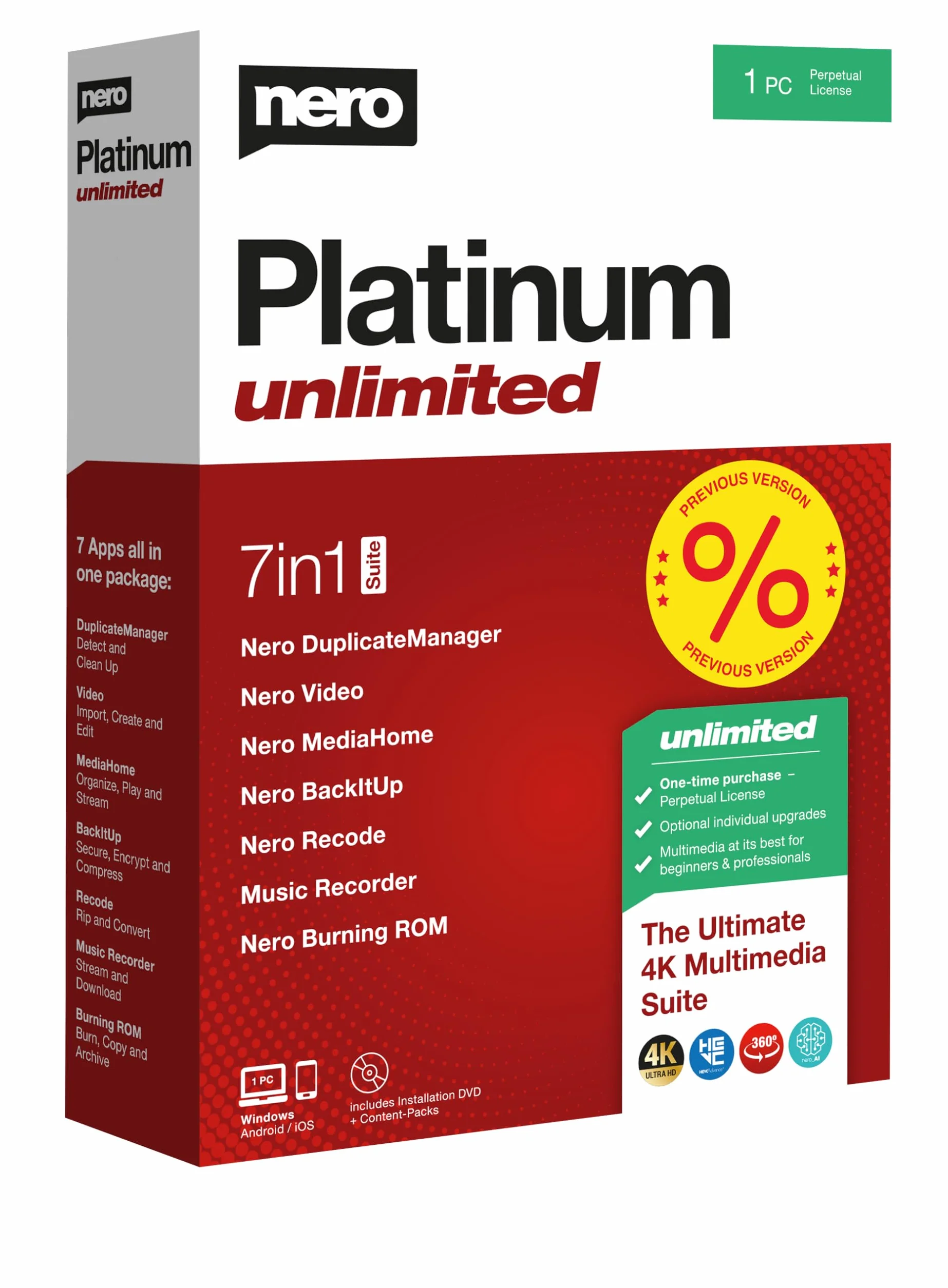 Nero Platinum Unlimited Multilingue 24 Langues Version 2020