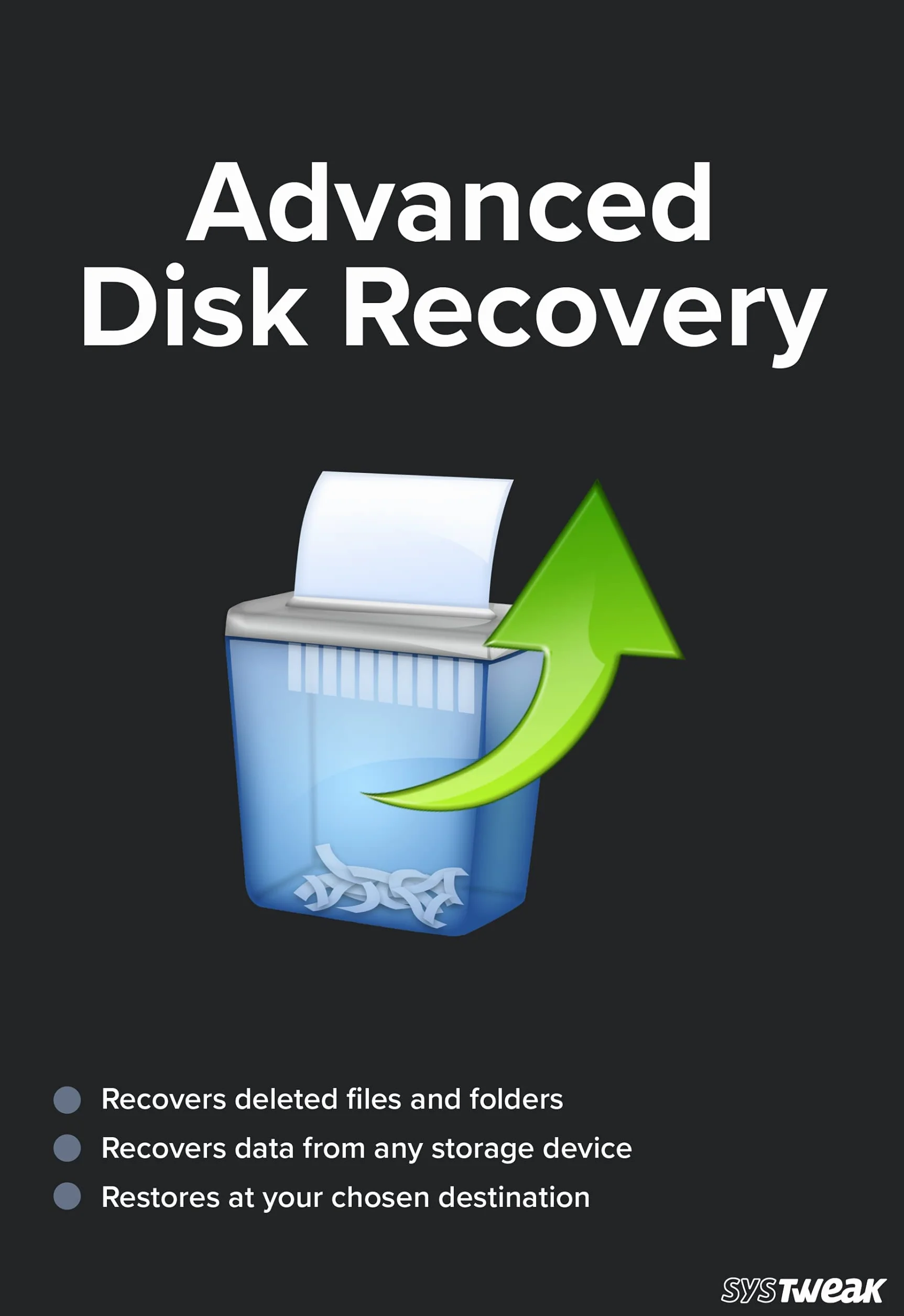 Systweak Advanced Disk Recovery 1 PC 1 an Récupération de photos vidéos audios documents Windows USB Disque dur externe