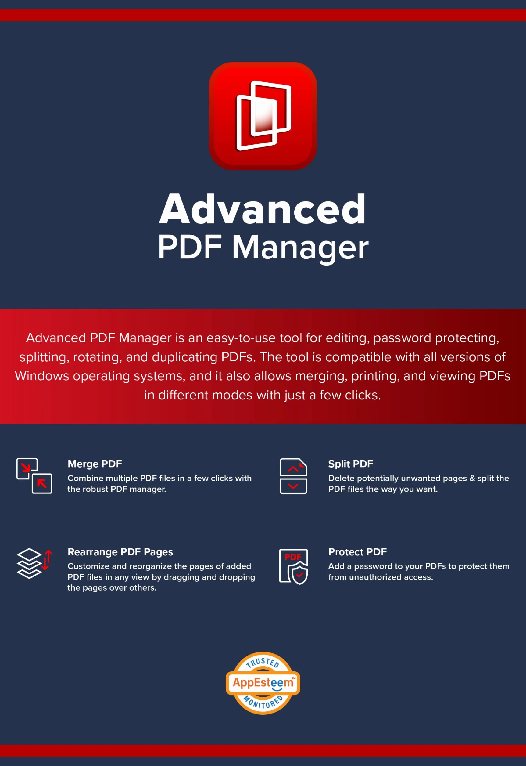 Advanced PDF Manager 1 PC 1 an pour Windows PC division fusion gestion PDF