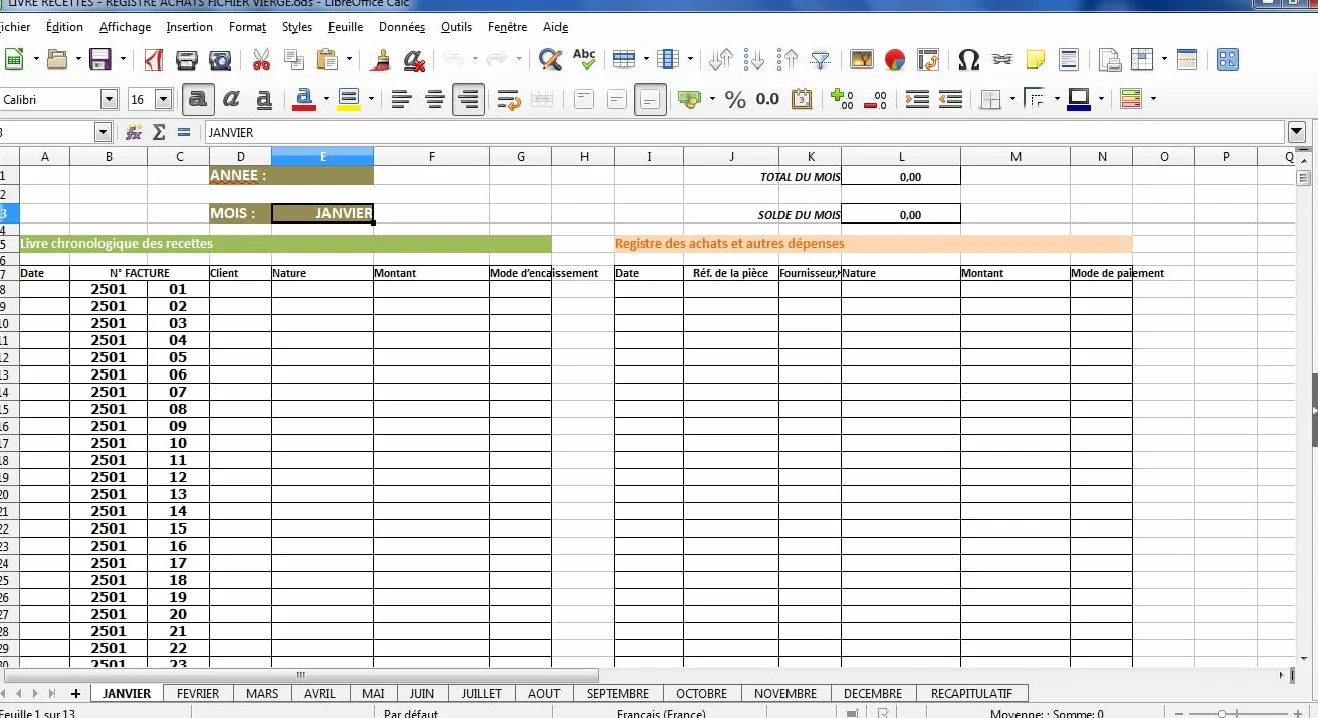 Fichier de comptabilité micro entreprise avec TVA
