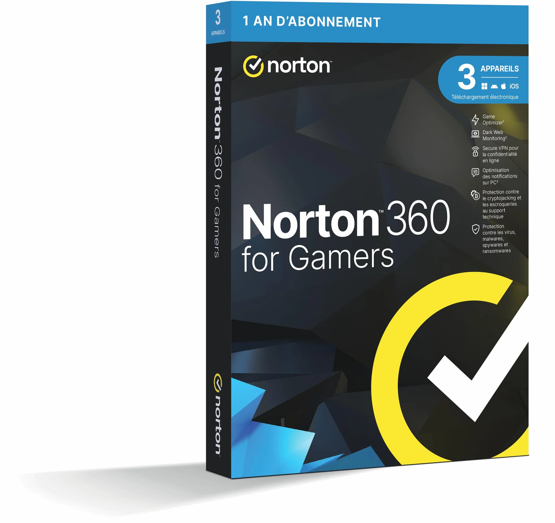 Norton 360 for Gamers 2024 | 3 Appareils | Antivirus, VPN, Gestion Mots de Passe, Protection Webcam, Stockage Cloud | 1 An | PC/Mac/Android/iOS