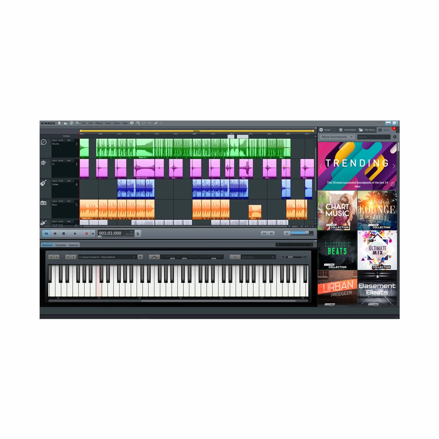 MAGIX Music Maker Plus Edition 2018 production enregistrement mixage musique Téléchargement
