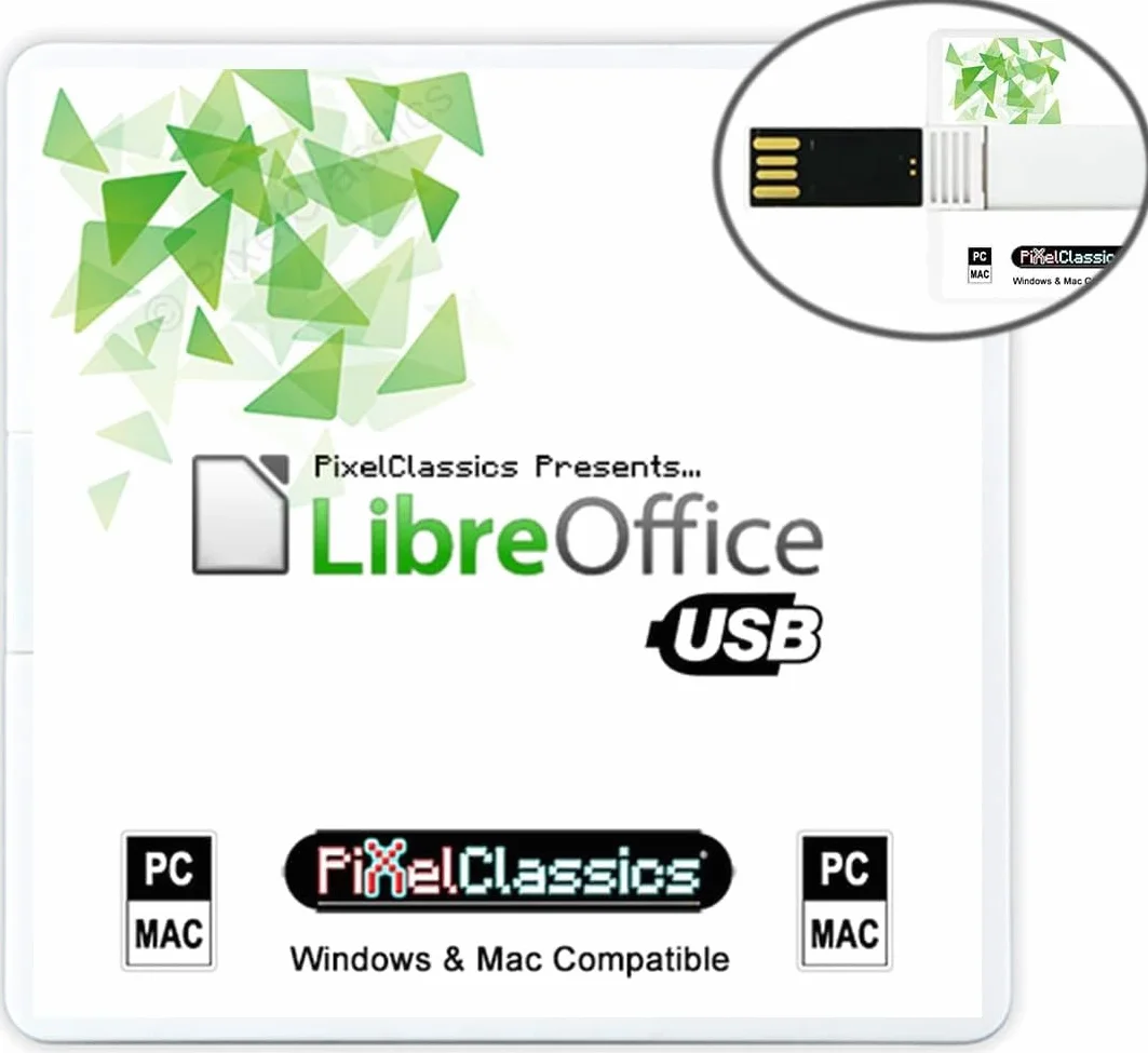 LibreOffice Office Famille 2026 sur clé USB Compatible Microsoft Office Word Excel PowerPoint Licence à Vie Windows 11 10 Mac