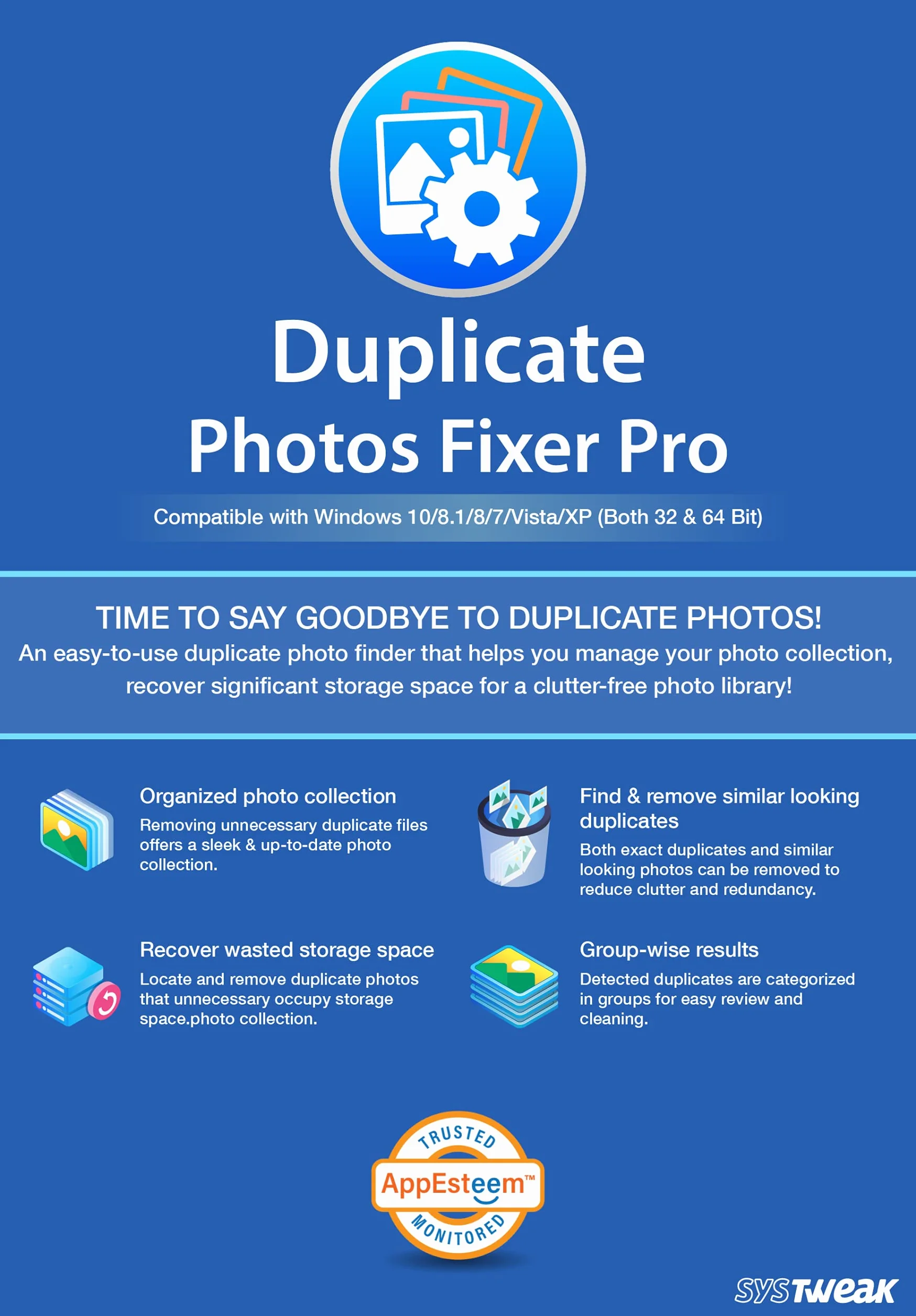 Systweak Duplicate Photos Fixer Pro 1 PC 1 an Windows Logiciel Recherche copies exactes images similaires
