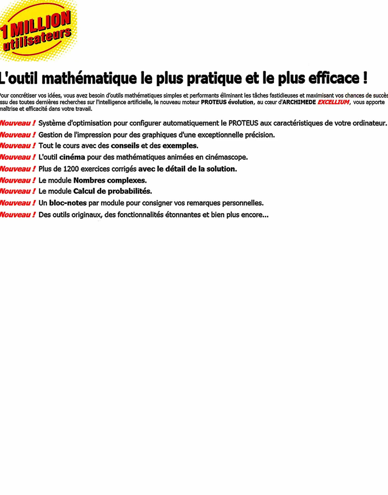MATHS Archimède Excellium 2026 clé USB