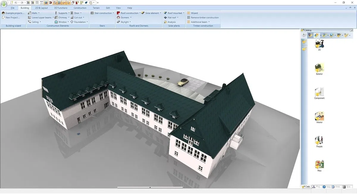 3­D CAD Architecture 11⁠ - design Software for house, garden, balcony, photovoltaic, walls - 2D 3D objects for Win 11, 10