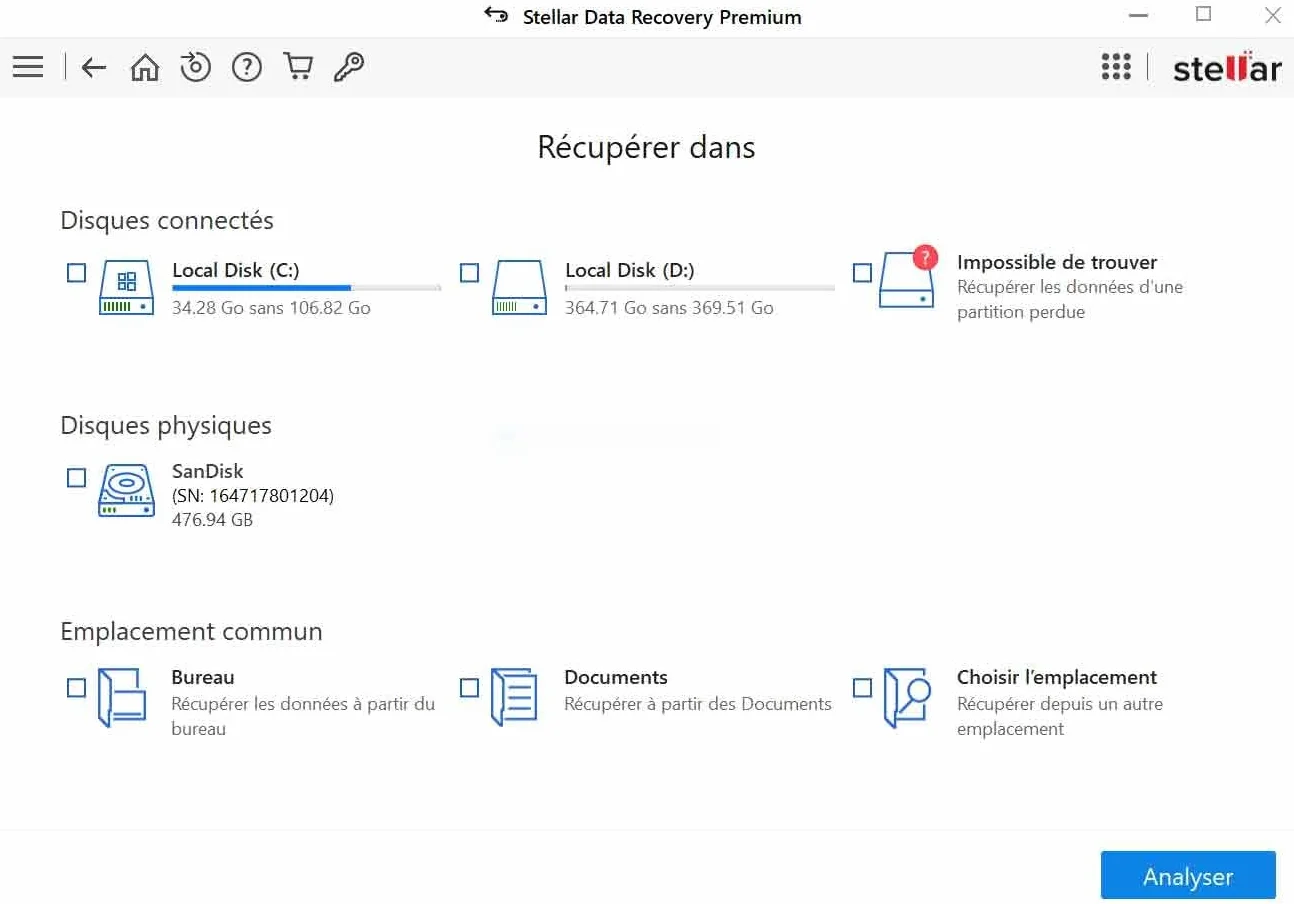 Stellar Data Recovery 11 - Solution universelle de récupération de données | 1 appareil | 1 An | Code d'activation PC
