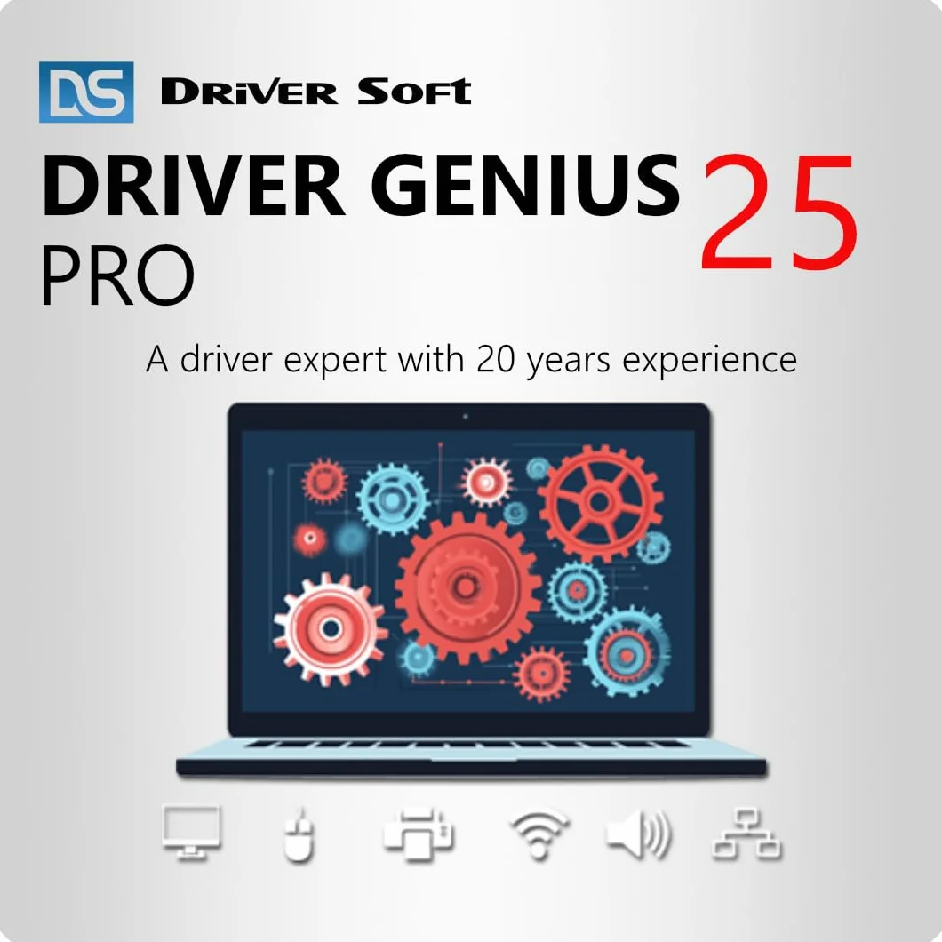 Driver Genius 25 Pro - Mise à jour automatique des pilotes et transfert système pour PC Windows | 3 appareils | 1 utilisateur | 1 an | Code d'activation par email