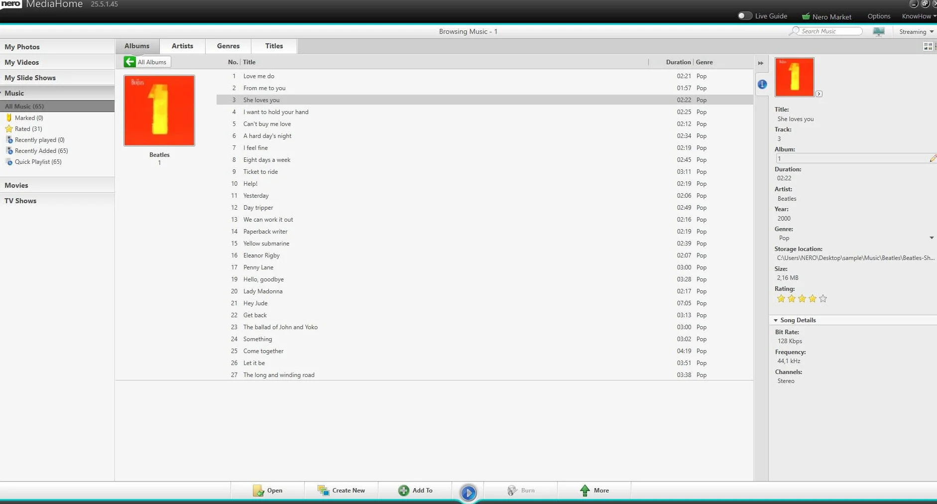 Nero MediaHome Gestion de Musique | Organiser et Lire Morceaux | Reconnaissance Automatique et Import CD Audio | Licence à vie | 1 PC | Windows 11 / 10 / 8 / 7
