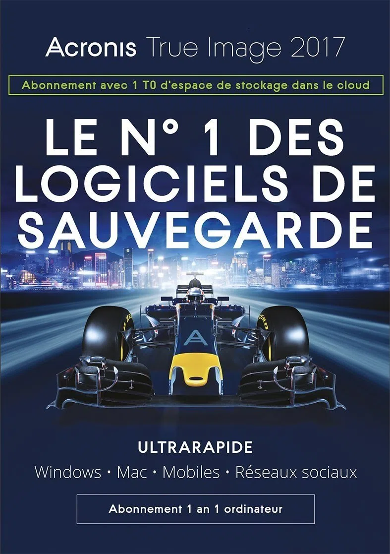 Acronis True Image Subscription 1 poste + 1 TB Cloud Storage - Abonnement 1 an - 1 Appareil [Mac]